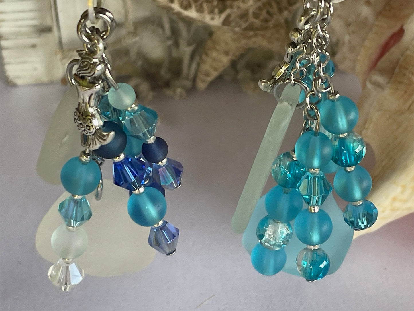 This cute Beach Car keychain with seaglass and glass Beads is the perfect beaded keychain. Never loose your keys again!