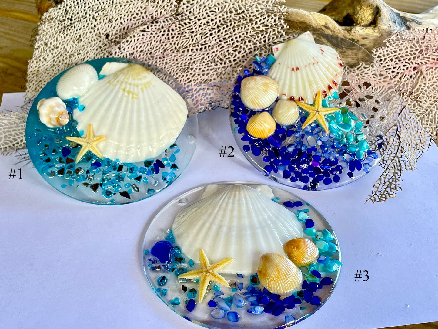Ocean-inspired Suncatcher - Beach Art Christmas Decoration - Coastal Home Decor