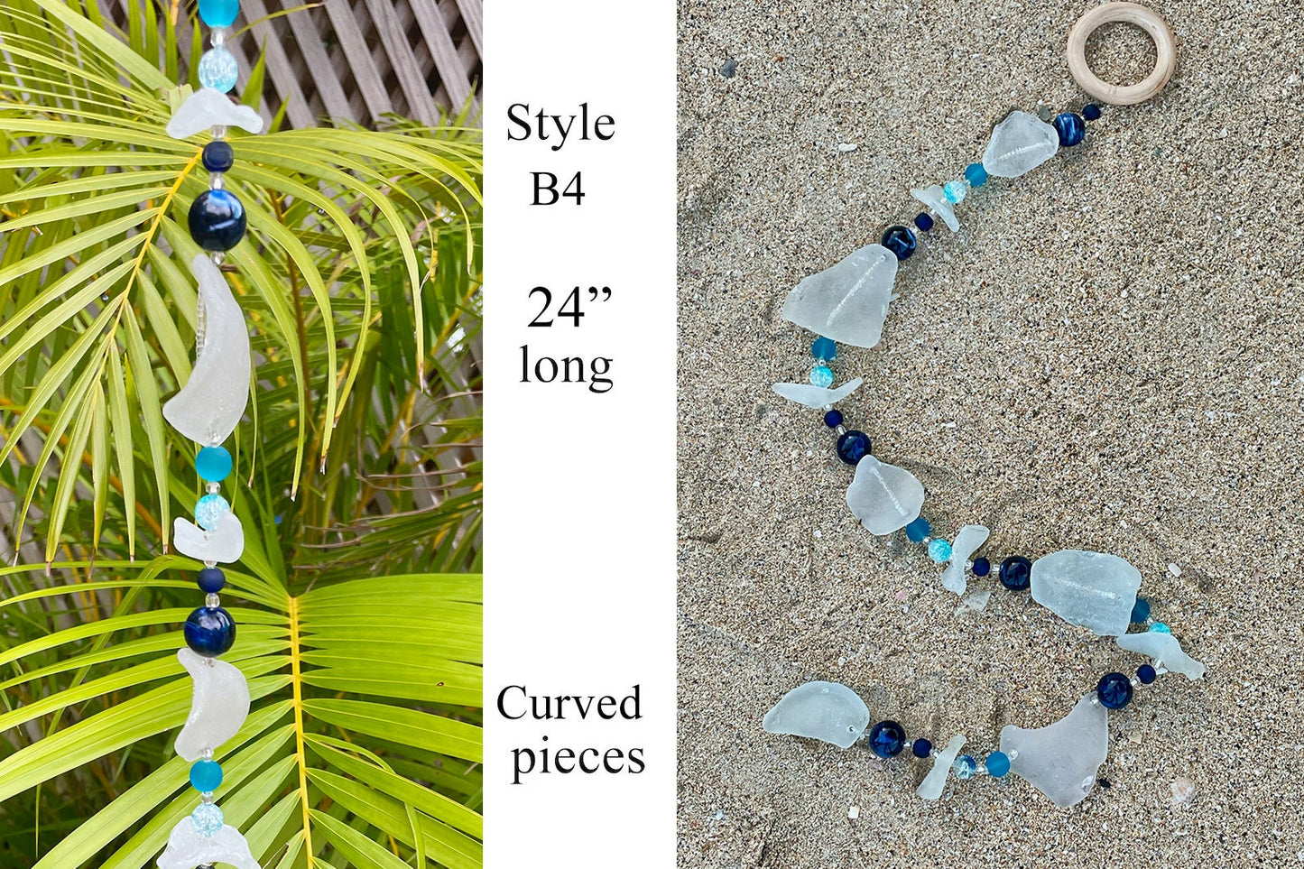 Sea glass Strings - Home, Garden Decor , Unique Gift from the Caribbean
