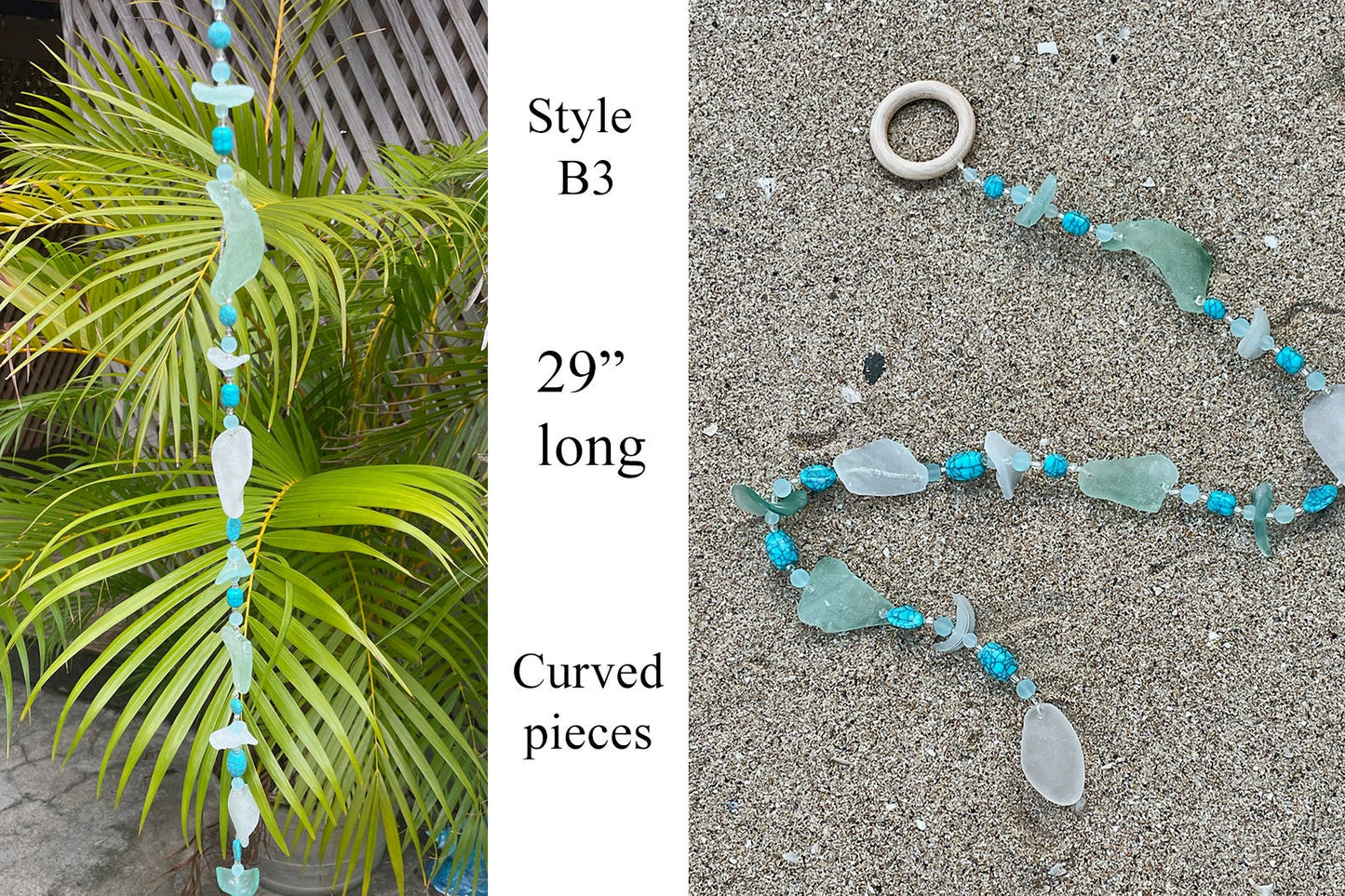 Sea glass Strings - Home, Garden Decor , Unique Gift from the Caribbean
