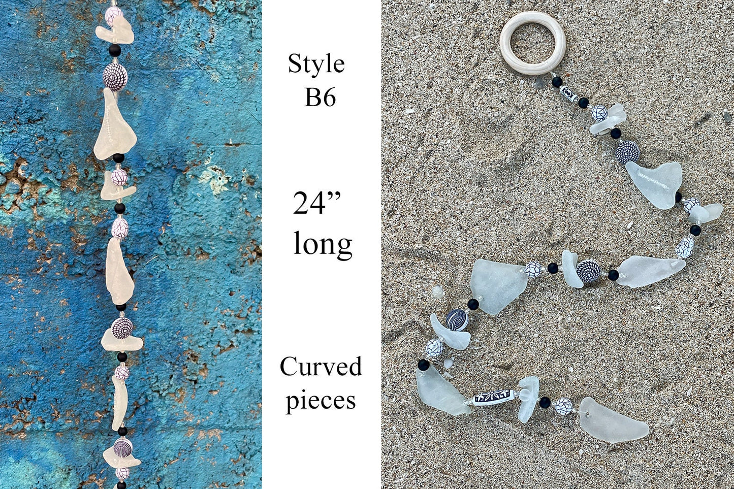 Sea glass Strings - Home, Garden Decor , Unique Gift from the Caribbean
