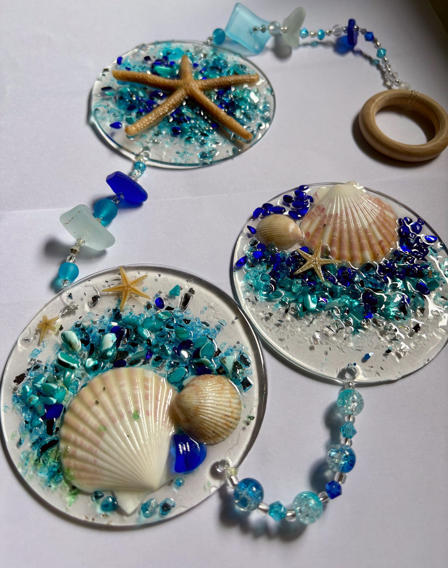 Ocean Suncatcher Spinner - Beach Art / Coastal Home Decor