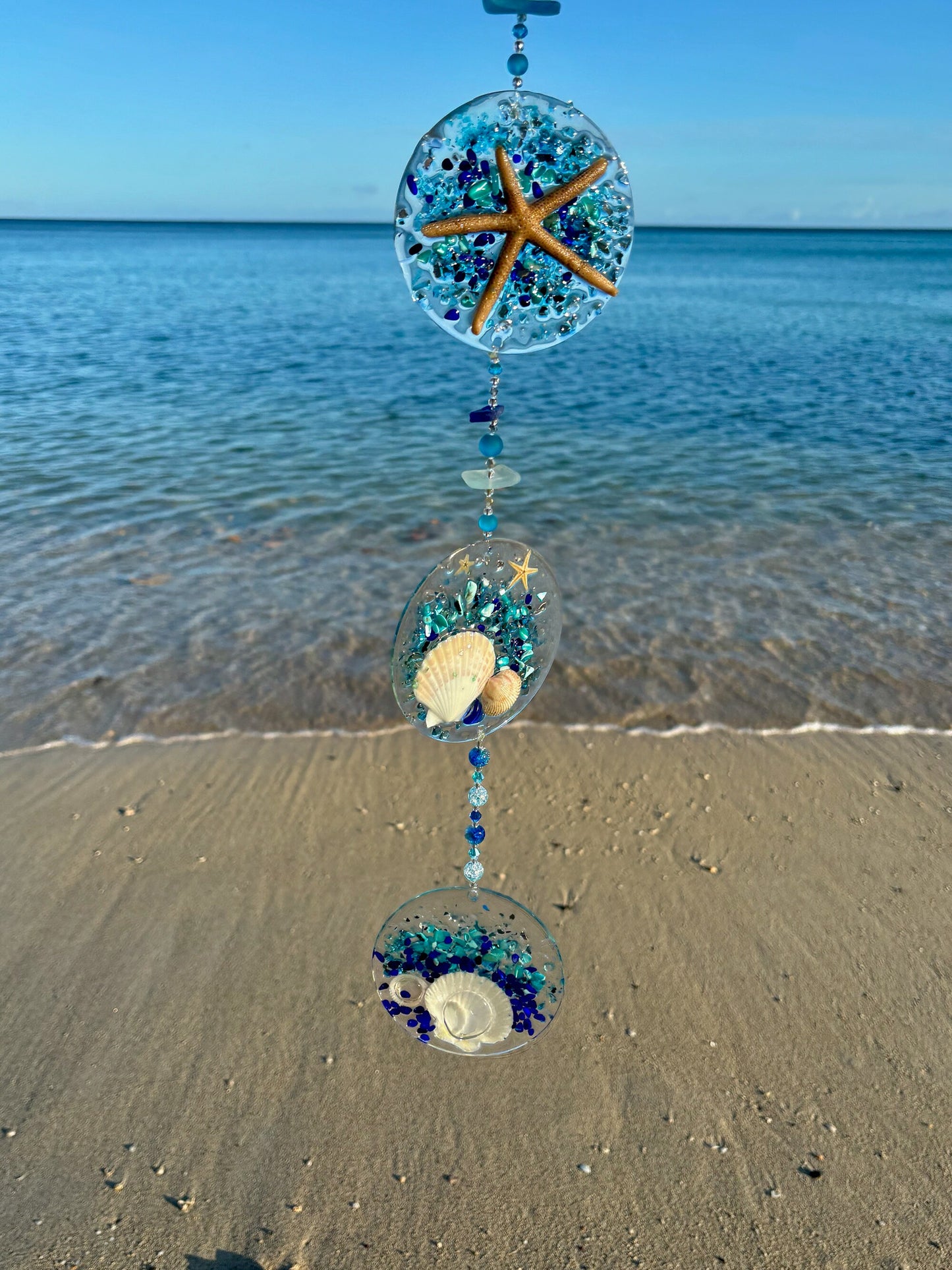 Ocean Suncatcher Spinner - Beach Art / Coastal Home Decor