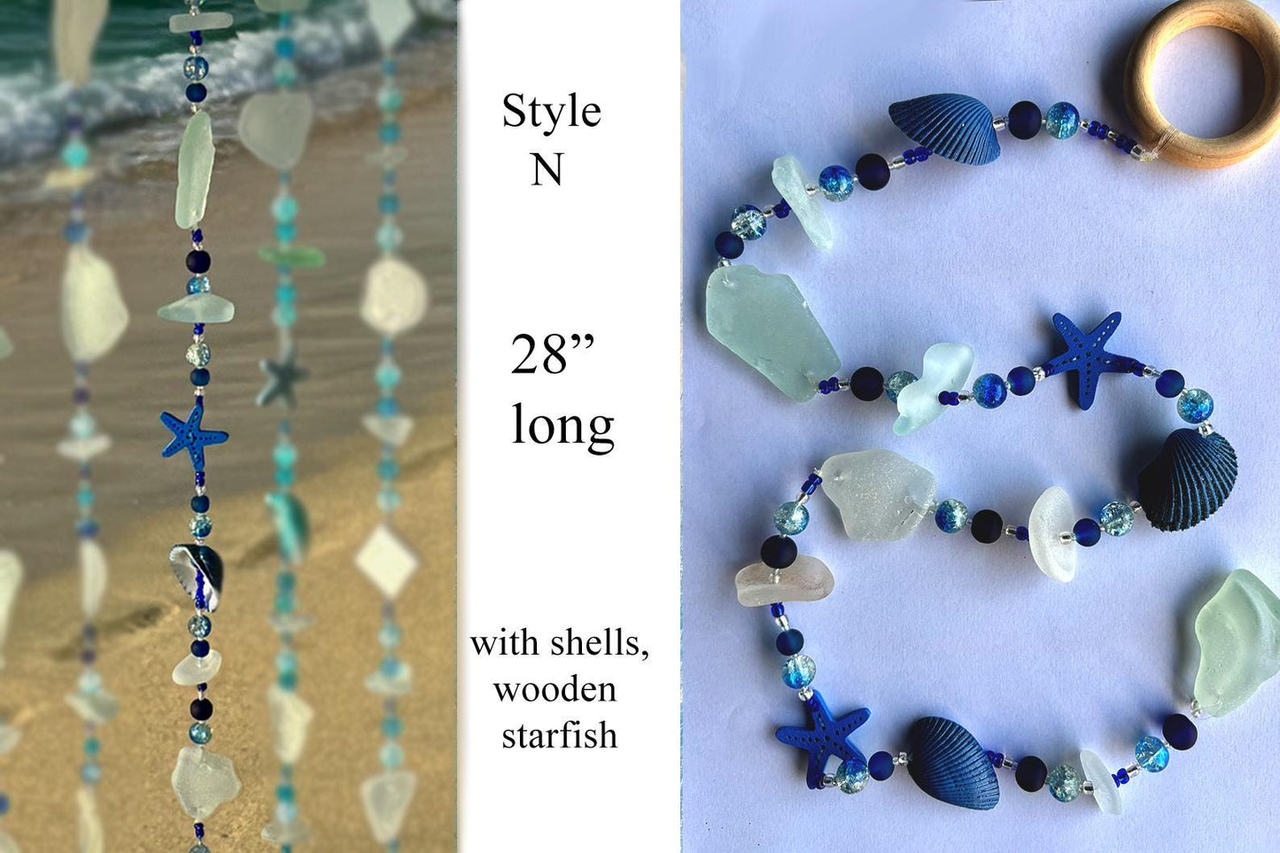 Sea glass Strings / Beach lover Gift / Ocean decor / Unique Gift from the Caribbean / Sun Catcher