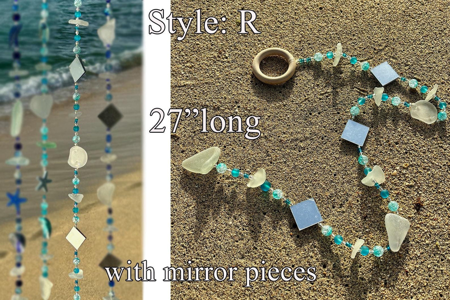 Sea glass Strings / Beach lover Gift / Ocean decor / Unique Gift from the Caribbean / Sun Catcher