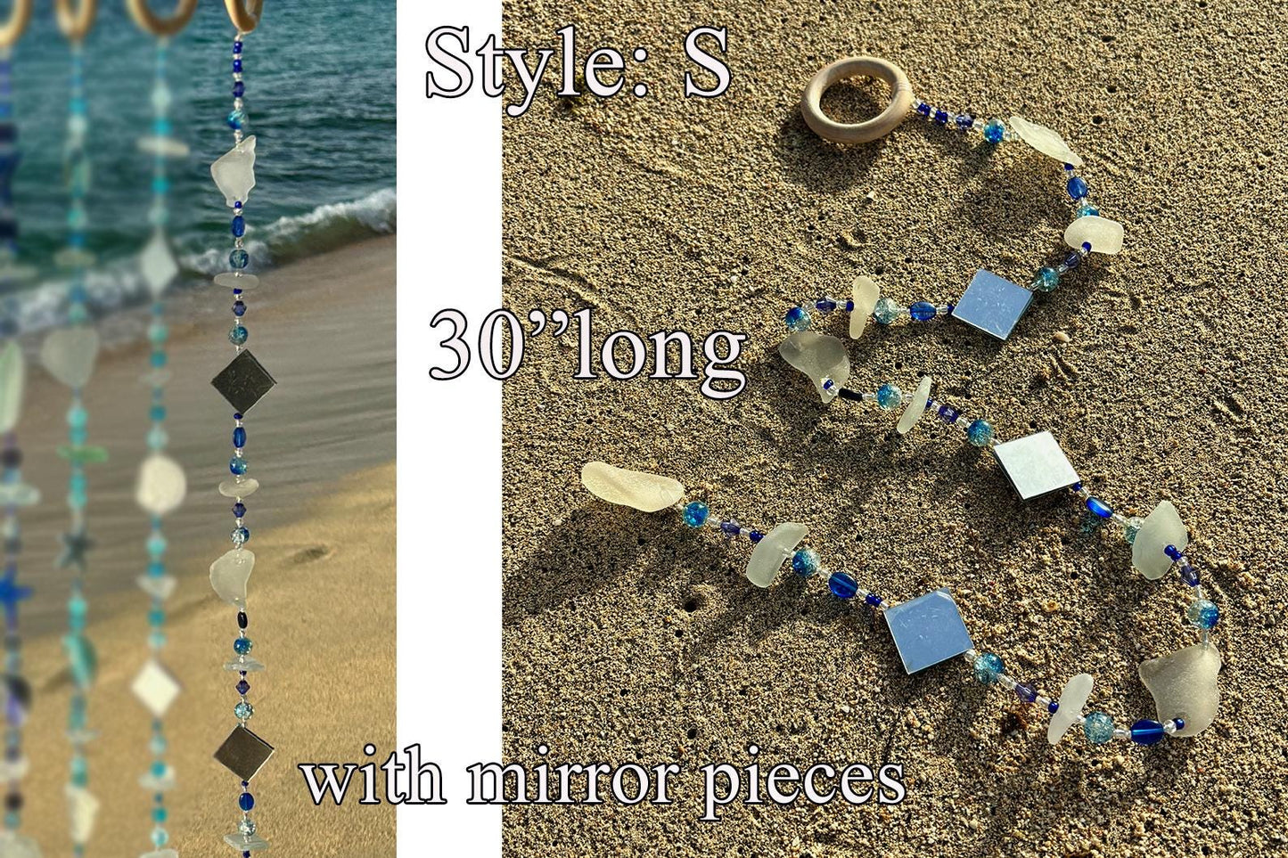 Sea glass Strings / Beach lover Gift / Ocean decor / Unique Gift from the Caribbean / Sun Catcher