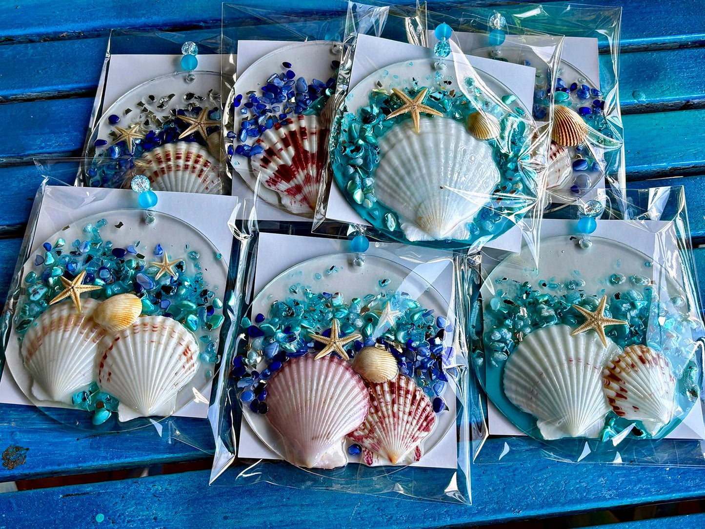 Ocean-inspired Suncatcher - Beach Art Christmas Decoration - Coastal Home Decor