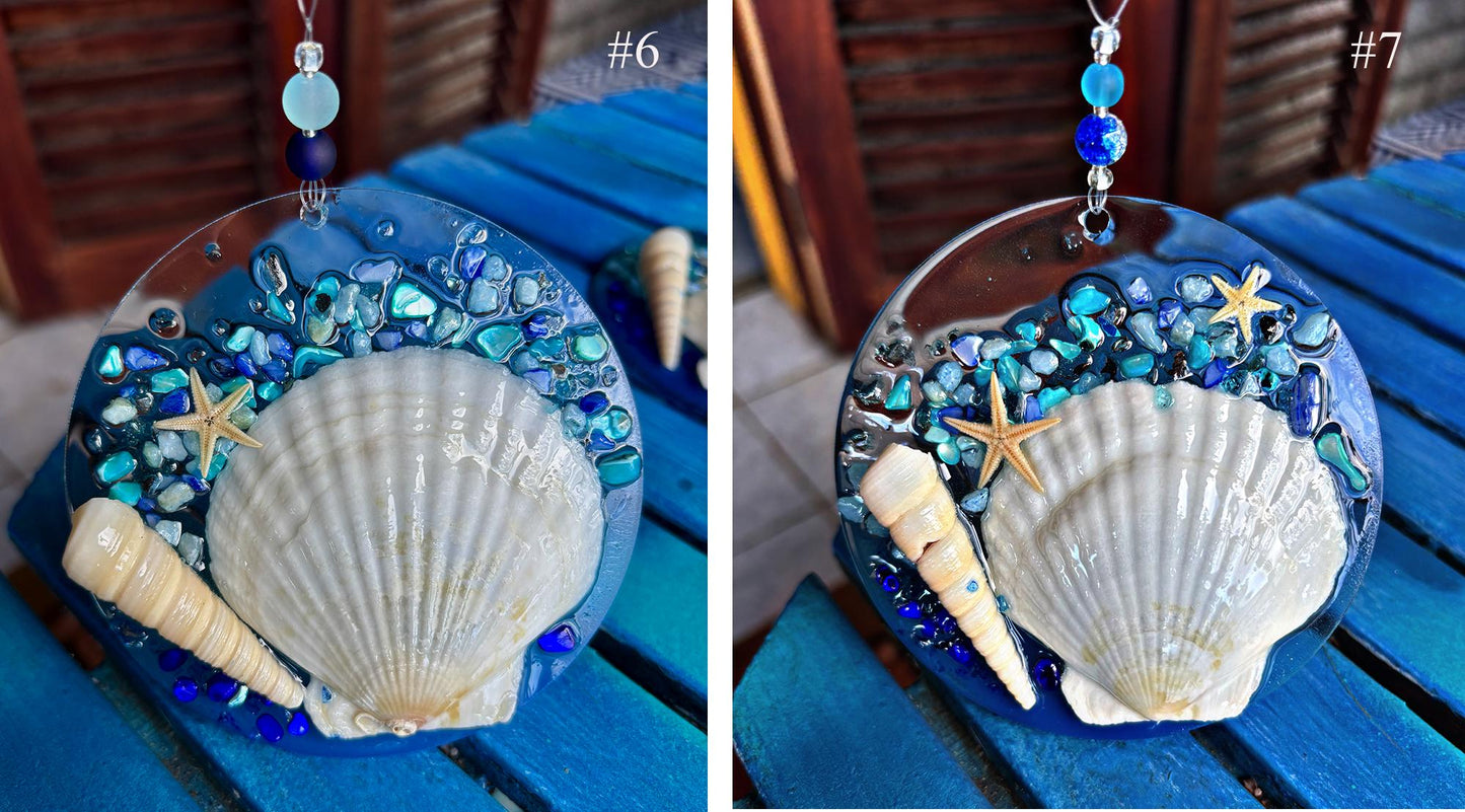 Ocean-inspired Suncatcher - Beach Art Christmas Decoration - Coastal Home Decor