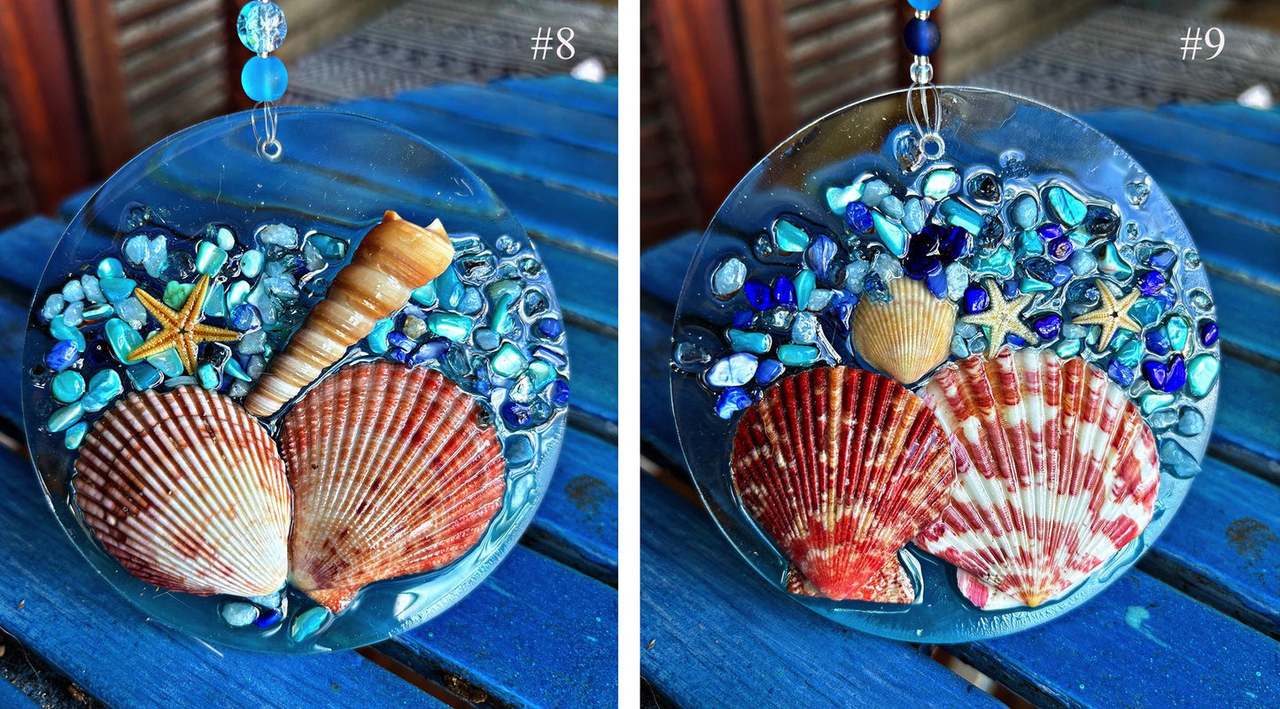 Ocean-inspired Suncatcher - Beach Art Christmas Decoration - Coastal Home Decor