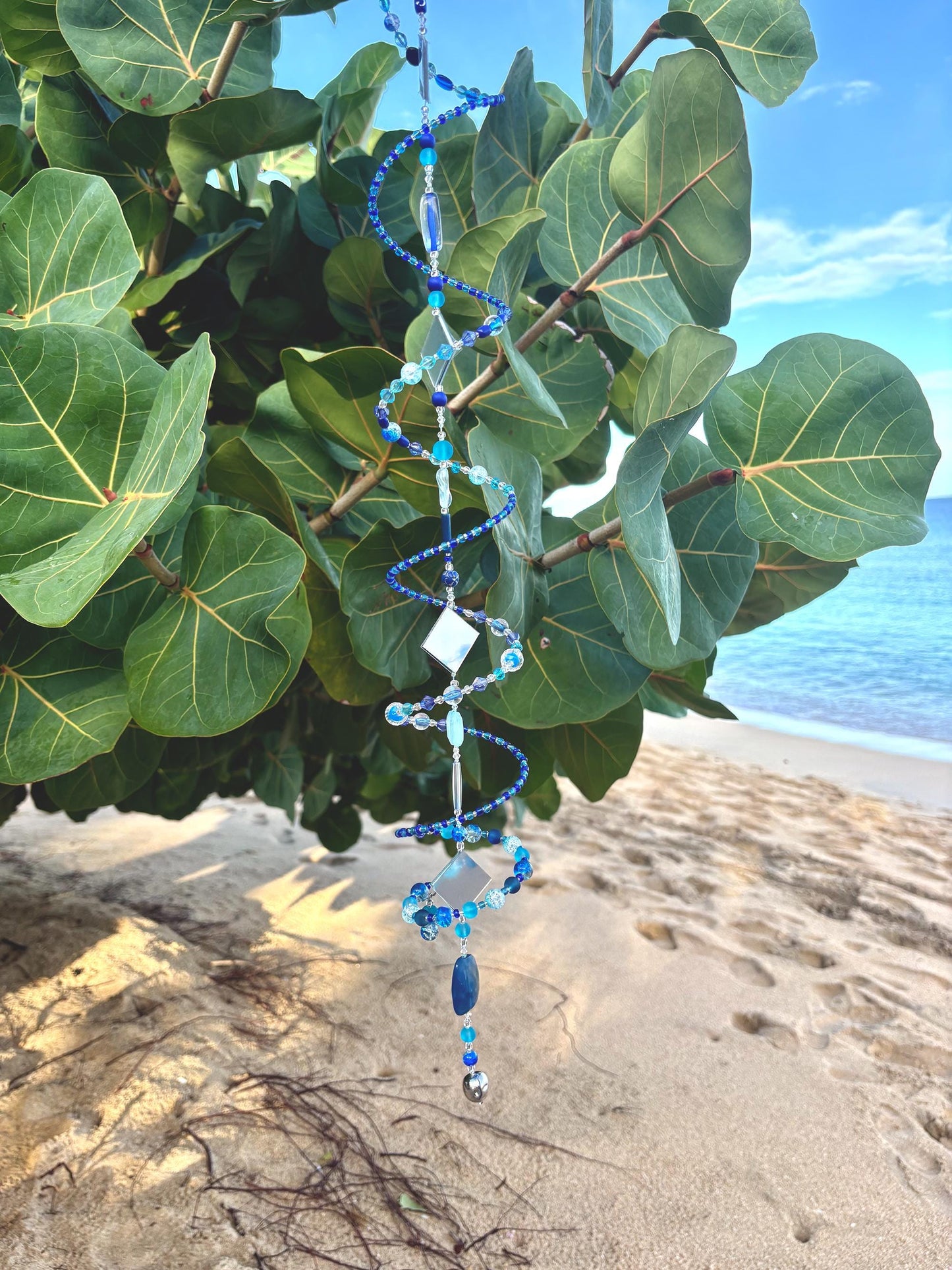 Sea glass Strings - Home, Garden Decor , Unique Gift from the Caribbean