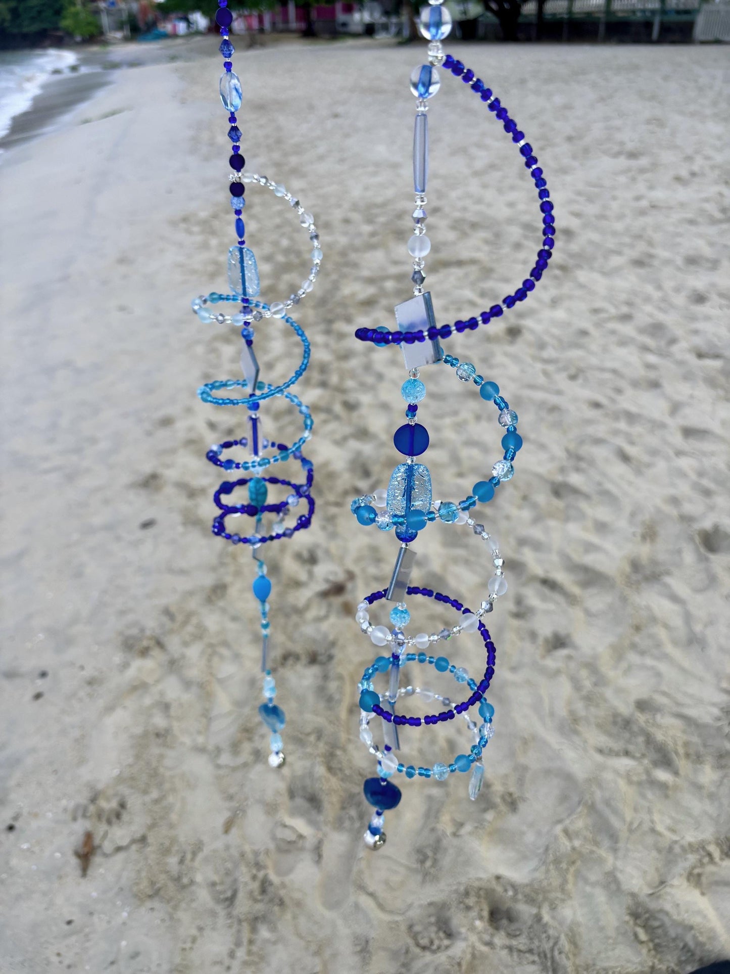 Spiral Beaded Wind Spinner & Sun Catcher - Garden or Patio Decor