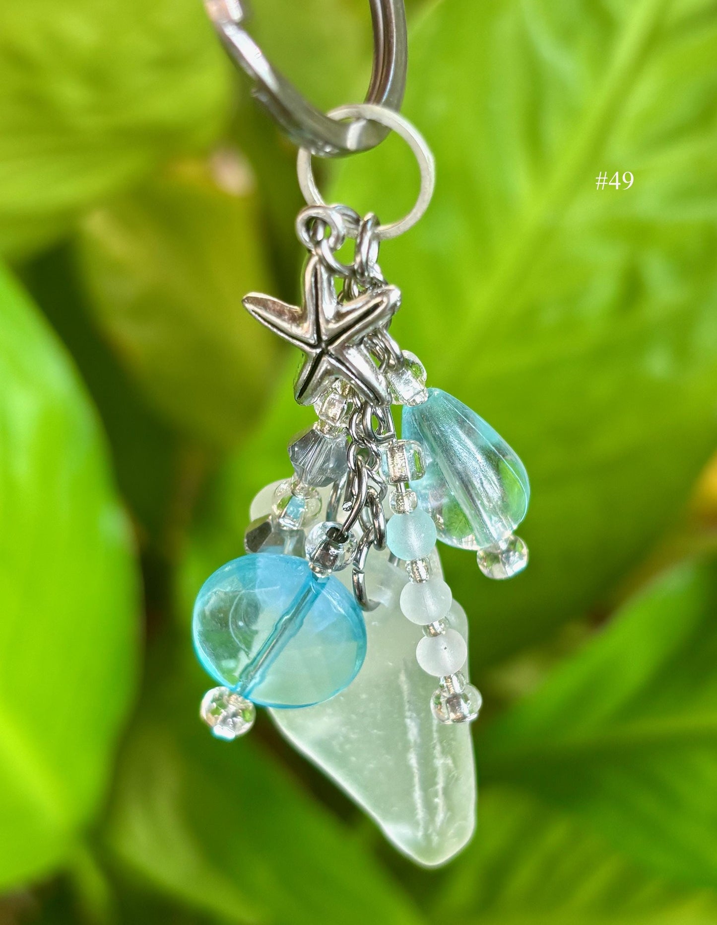 Sea Glass Key-Chain Lucky Charms- Beach lovers gift