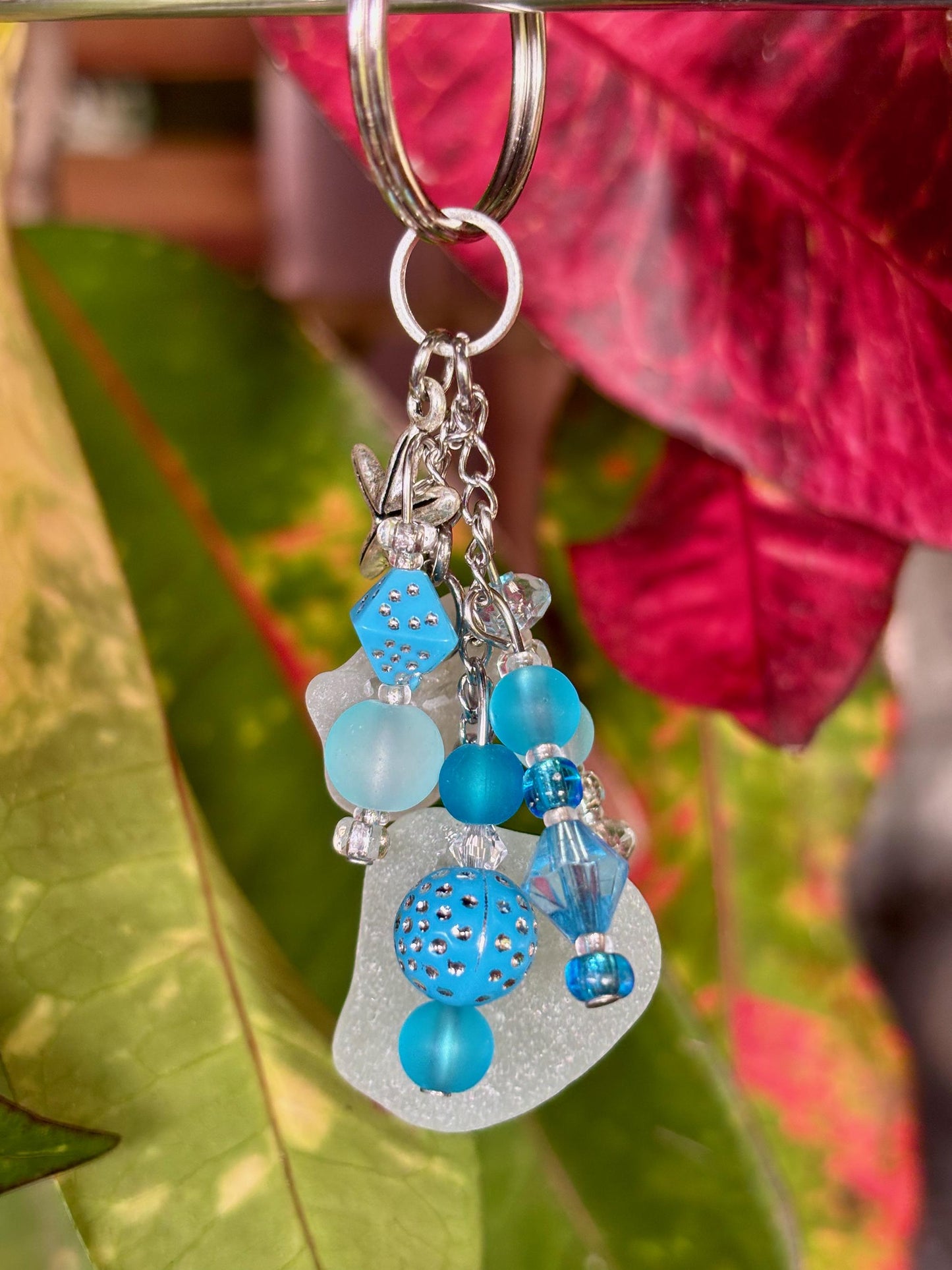 Sea Glass Key-Chain Lucky Charms- Beach lovers gift - Sea Glass Keychain - Bridesmaid gift