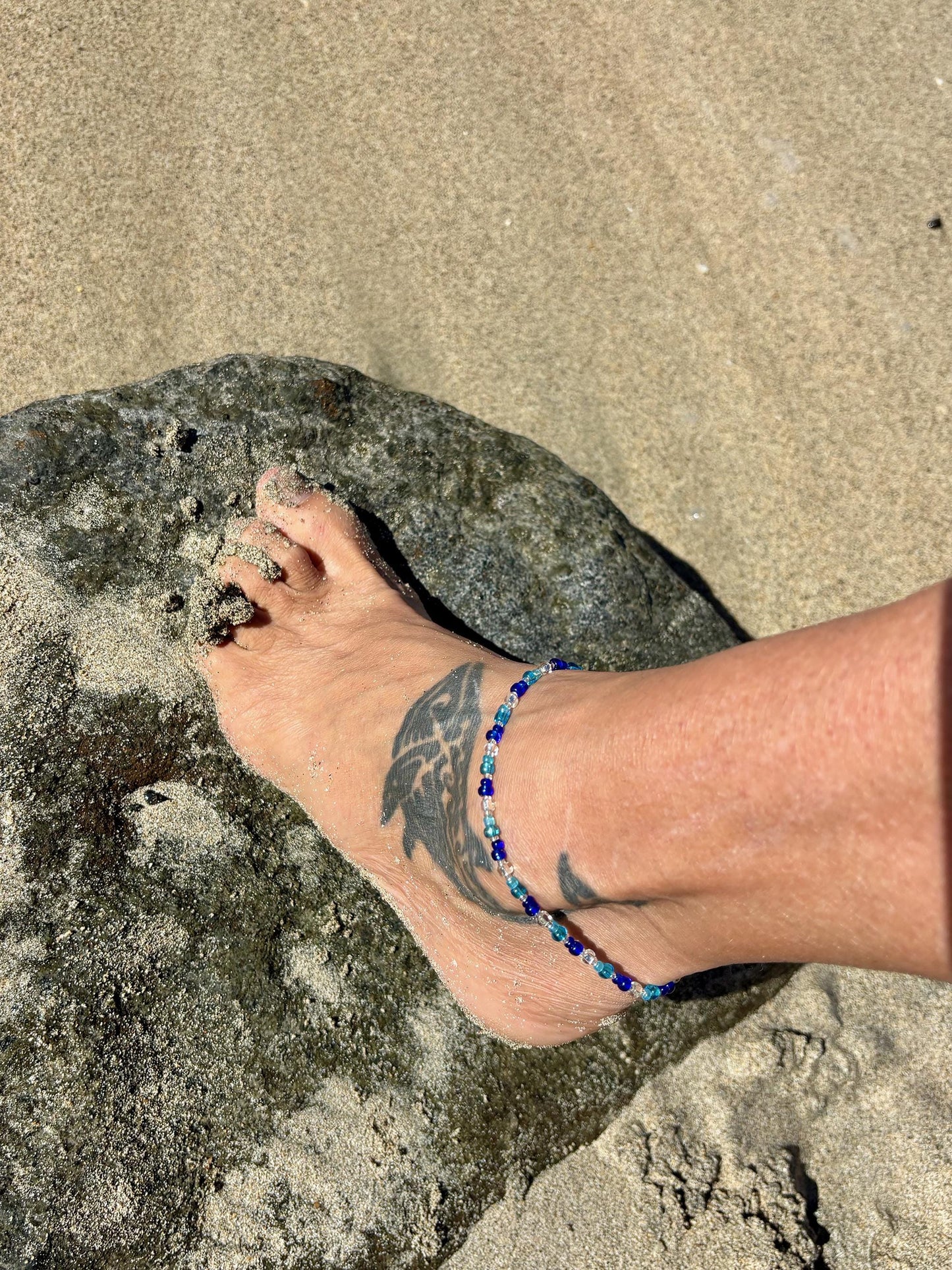 Blue Beaded Anklets - Perfect for the beach or Pool