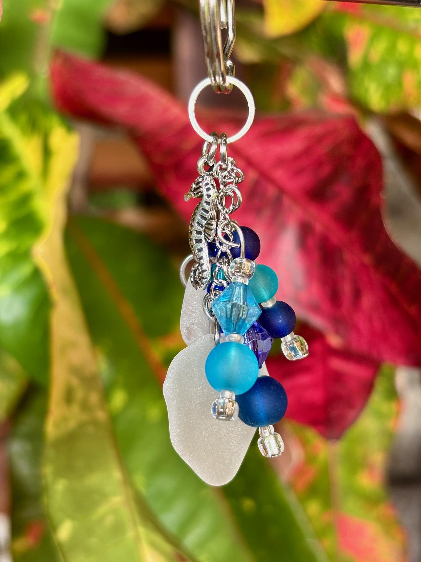 Sea Glass Key-Chain Lucky Charms- Beach lovers gift - Sea Glass Keychain - Bridesmaid gift