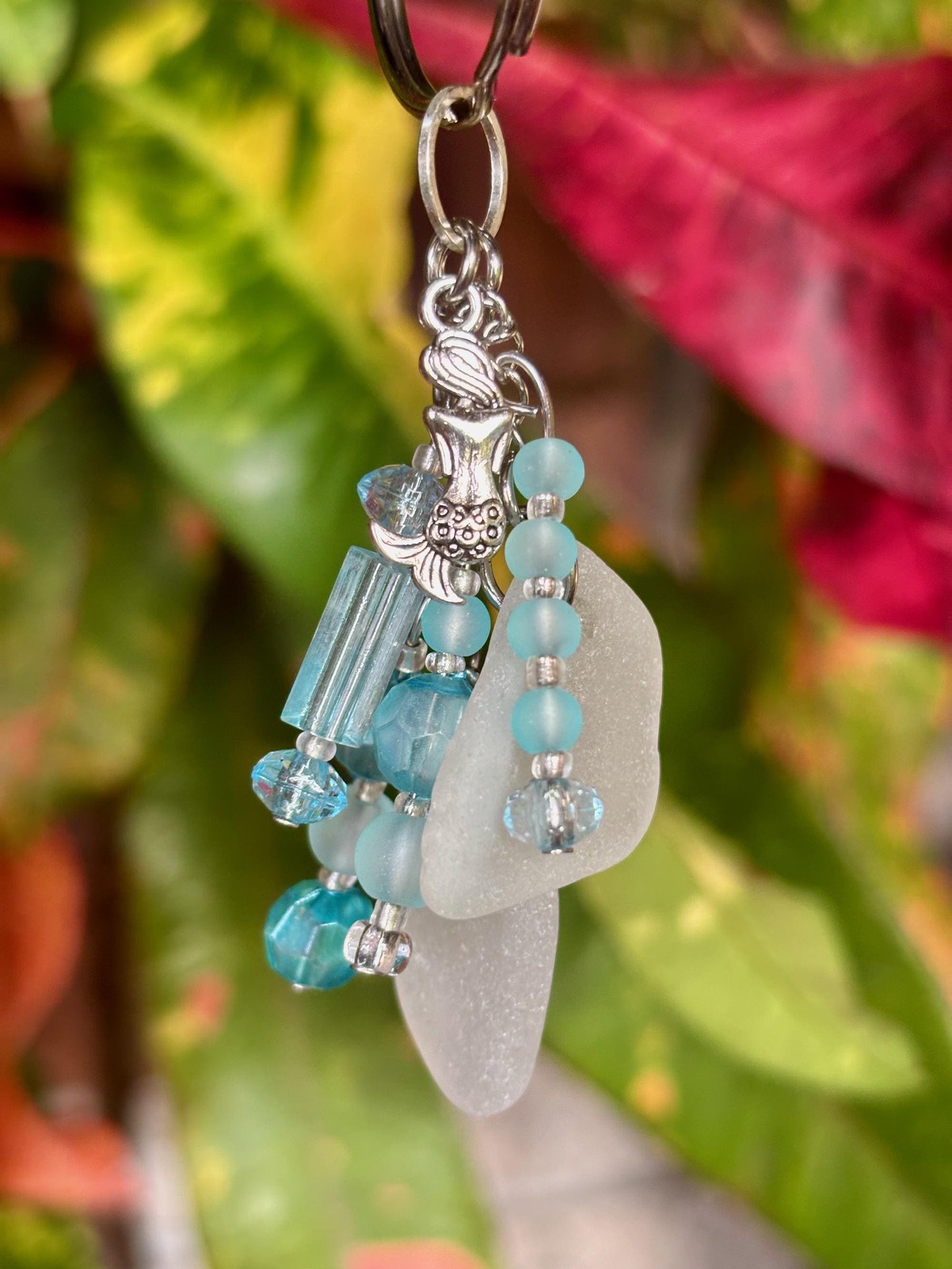 Sea Glass Key-Chain Lucky Charms- Beach lovers gift - Sea Glass Keychain - Bridesmaid gift
