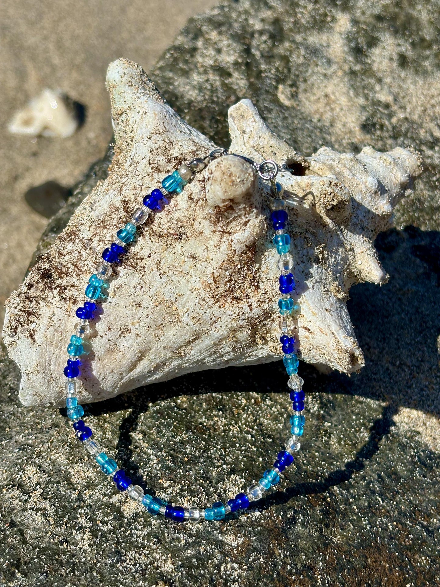 Blue Beaded Anklets - Perfect for the beach or Pool