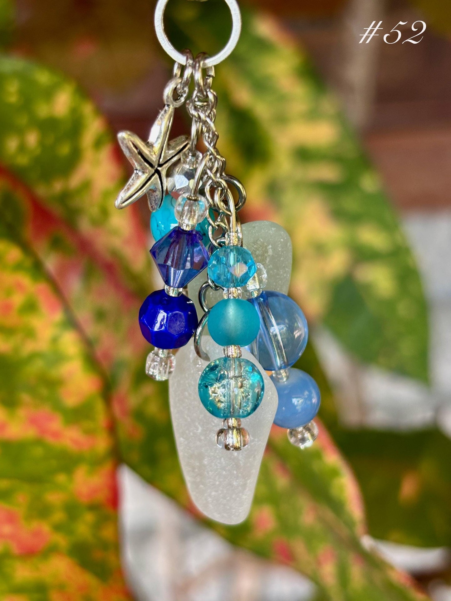 Sea Glass Key-Chain Lucky Charms- Beach lovers gift