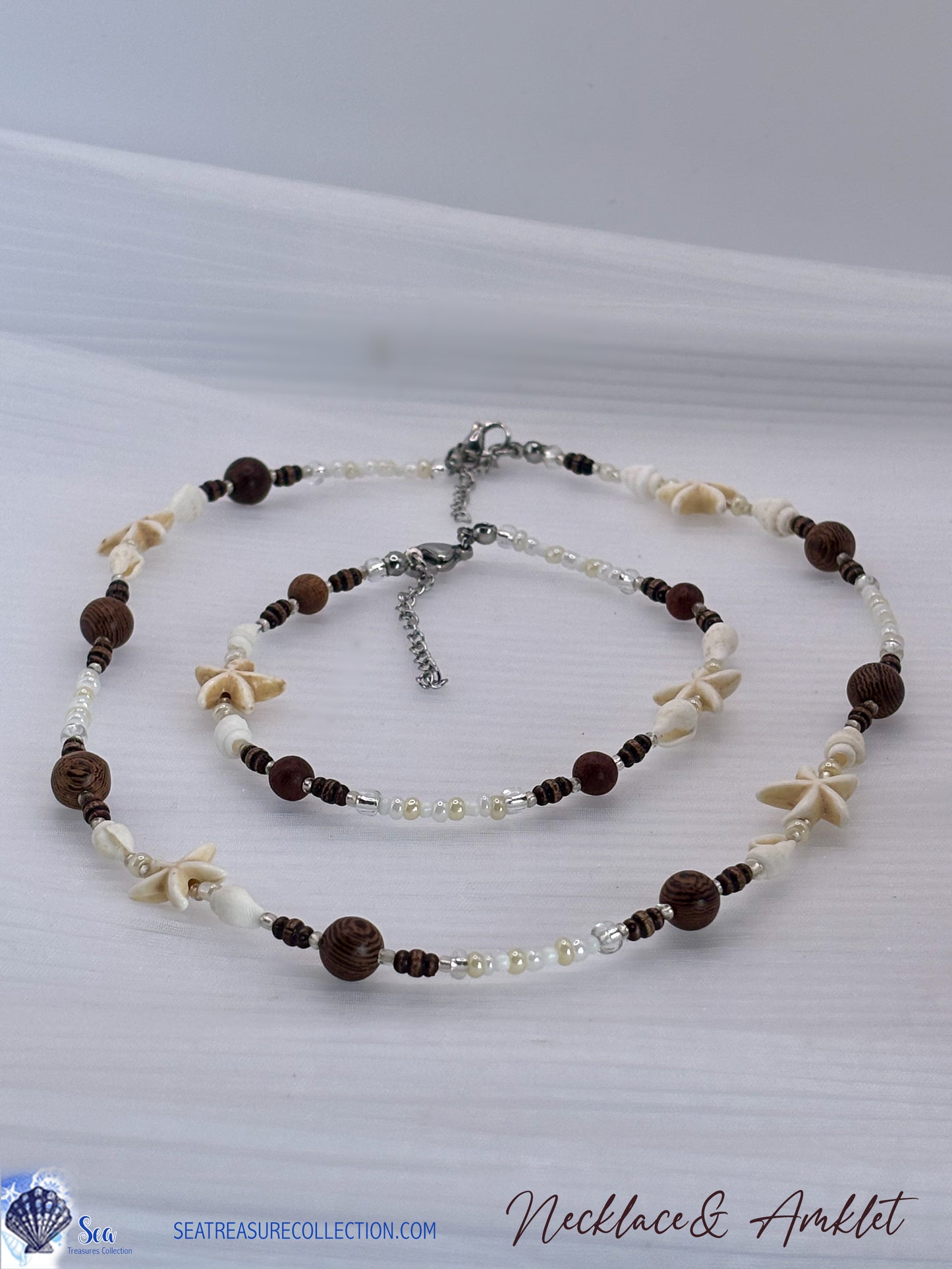 Starfish Delight Beachy Necklace and Anklet Set