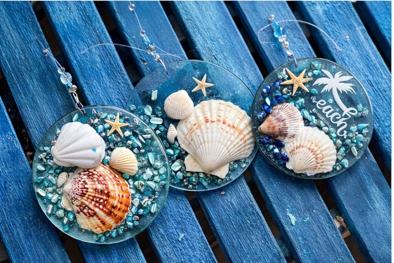 Ocean Inspired Sea Glass Suncatcher – Handmade Beach Art