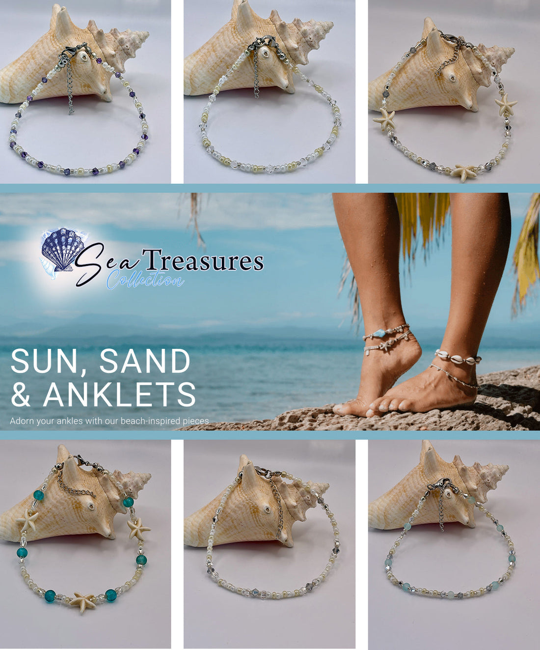 Sea Treasure Collection Sun, Sand, Anklets
