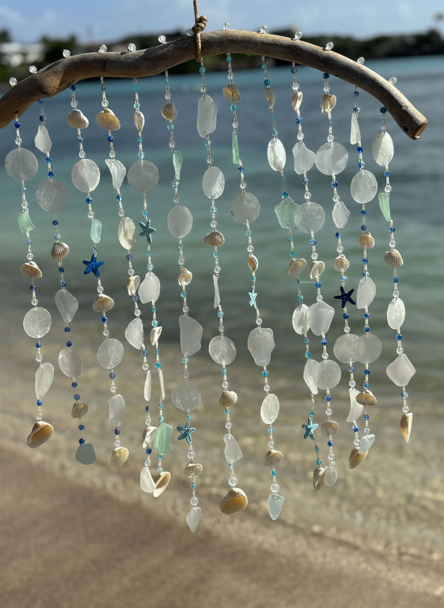 Ocean Harmony Genuine Sea Glass Wind Chime