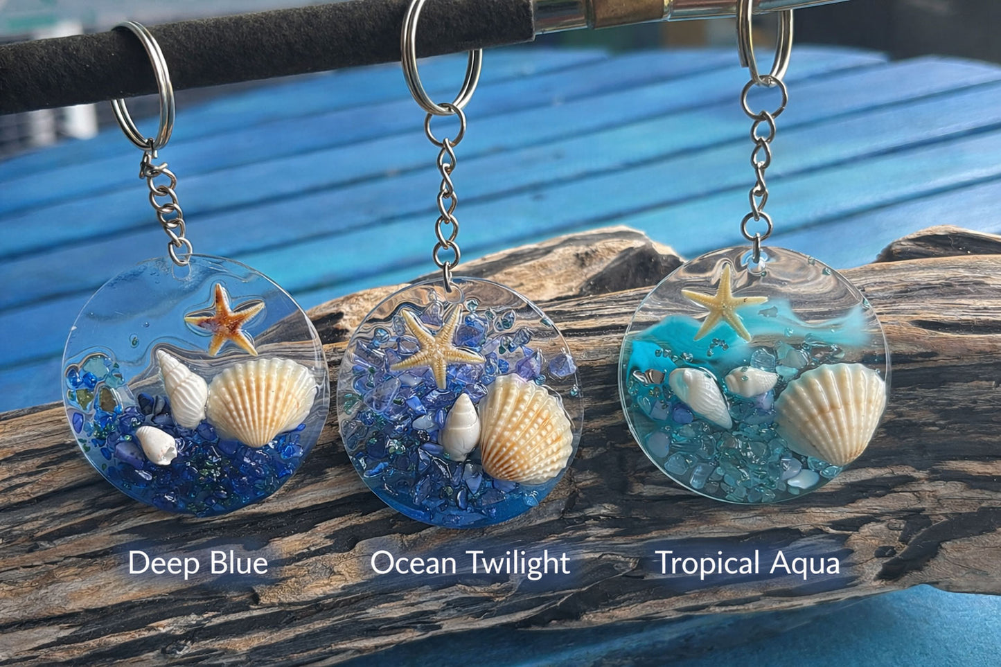 Beach Handbag Charms & Keyrings – Handmade Resin Beach Gifts