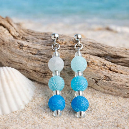 Crackle Agate Earrings – Handmade Coastal Earrings