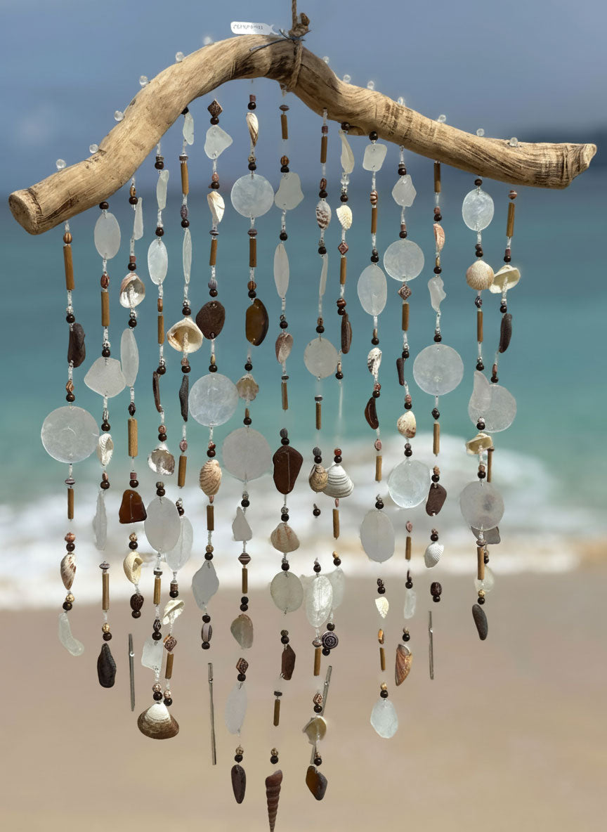 Bamboo Whisper Sea Glass & Shell Chime