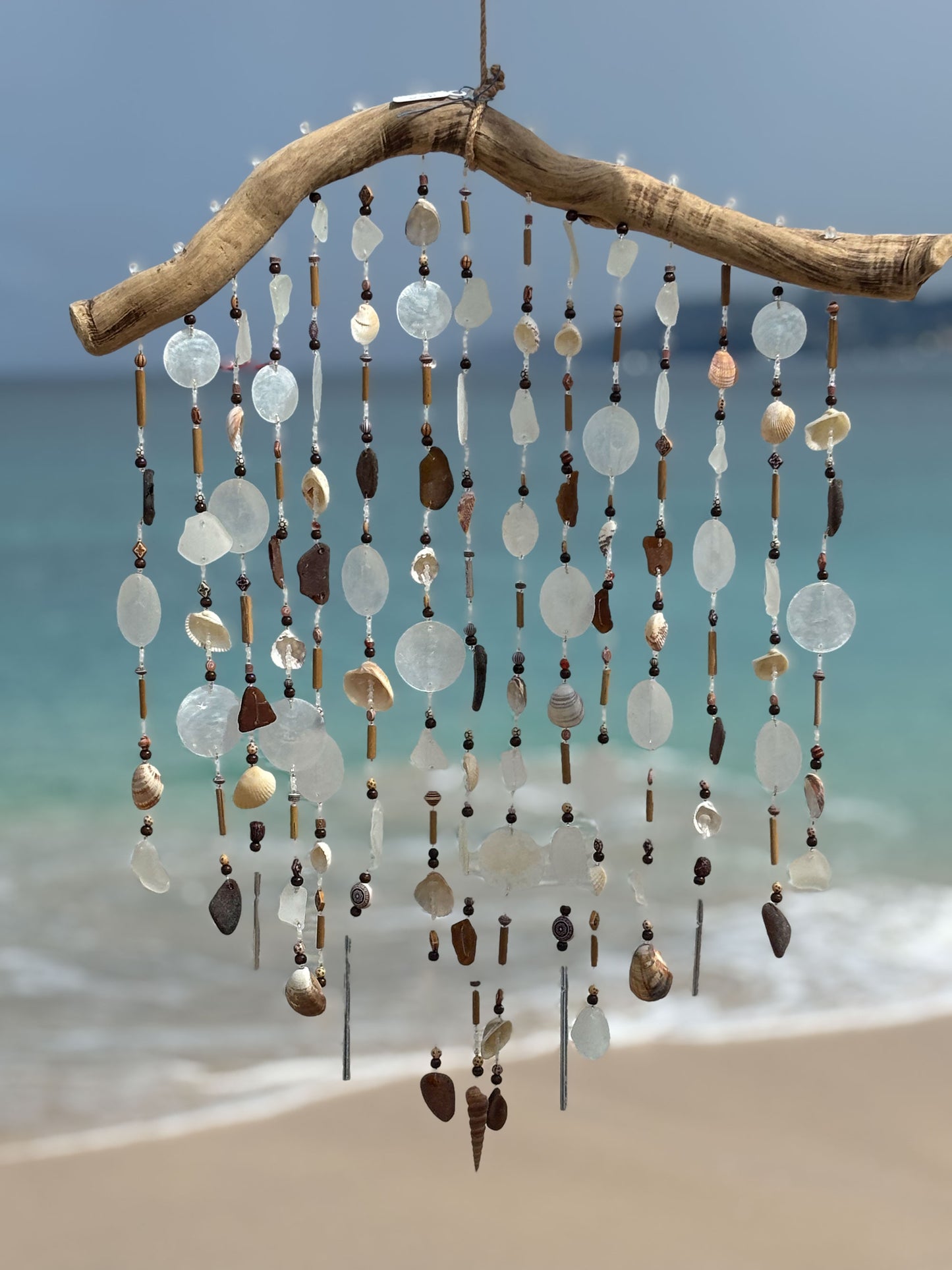 Bamboo Whisper Sea Glass & Shell Chime