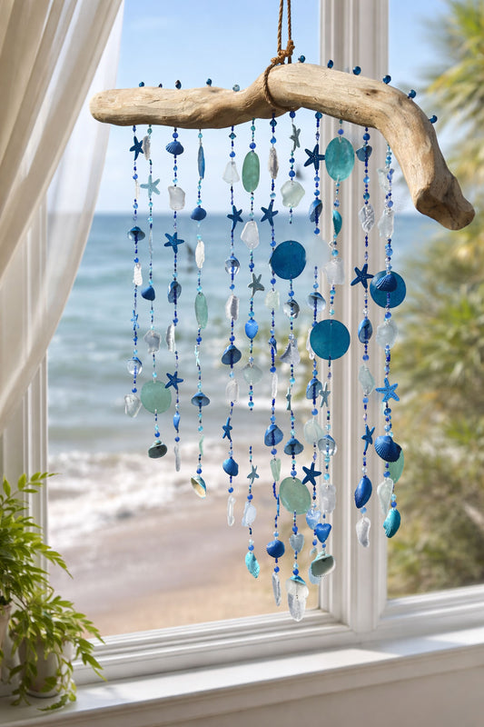 Caribbean Azure Driftwood Wind Chime