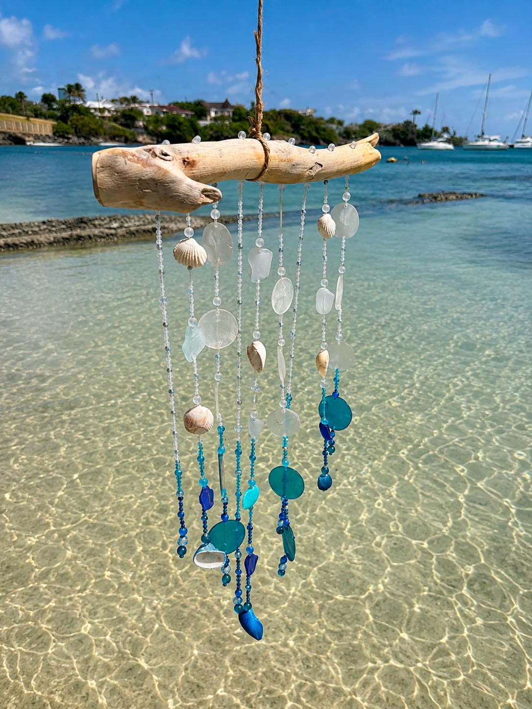 One of a kind handcrafted wind chime from Grenada