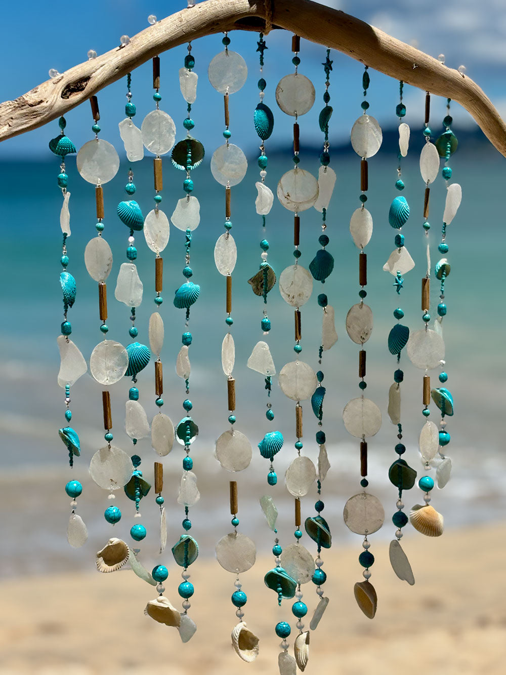 Turquoise Tide Driftwood Chimes
