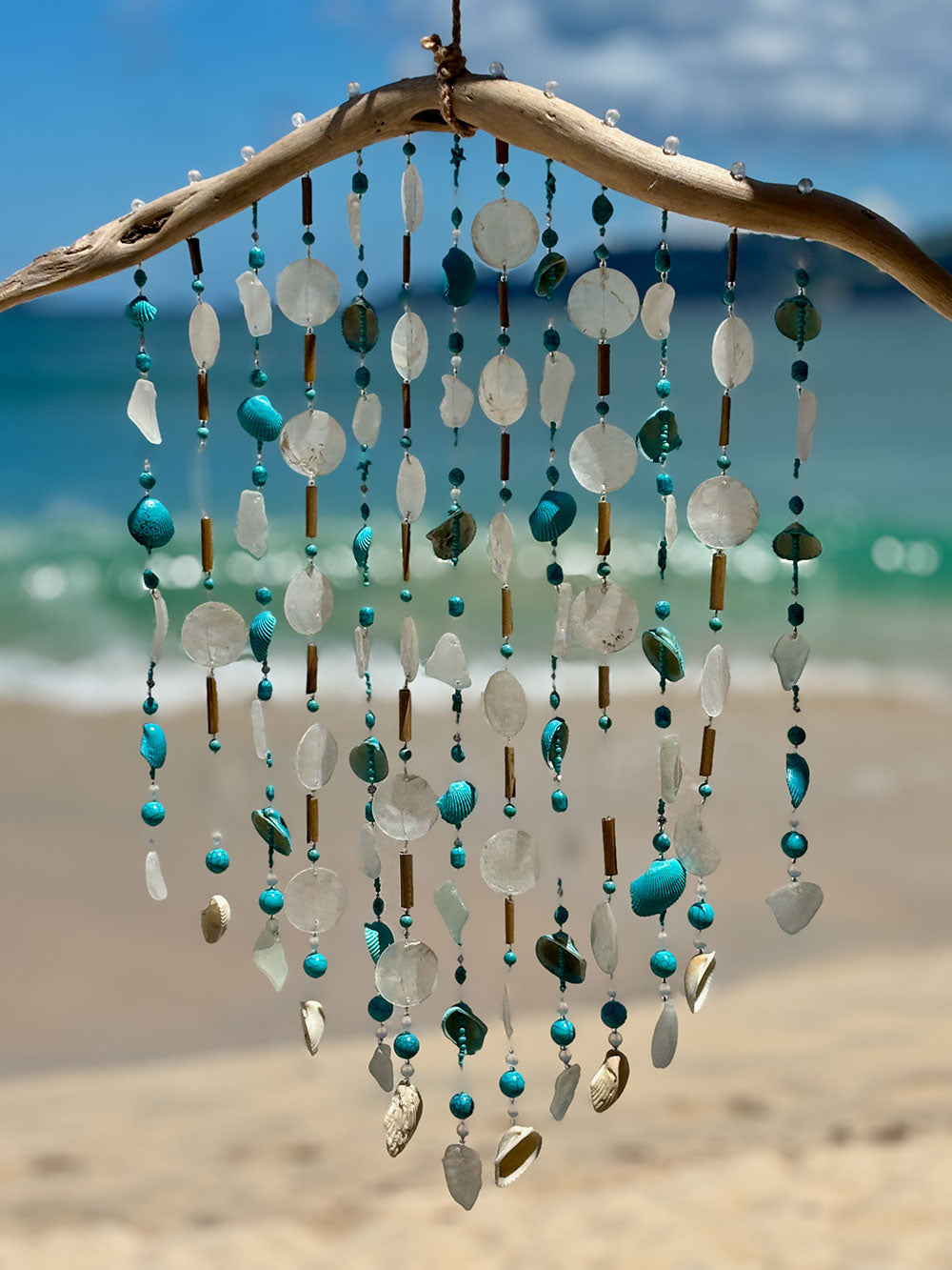 Turquoise Tide Driftwood Chimes