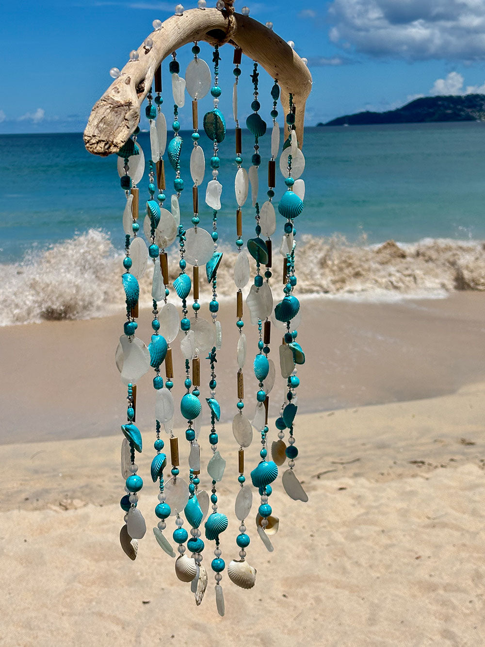 Turquoise Tide Driftwood Chimes