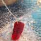 Rare Red Sea Glass Necklace