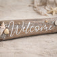 Coastal Bamboo “Welcome” Sign – Handmade Beach Decor