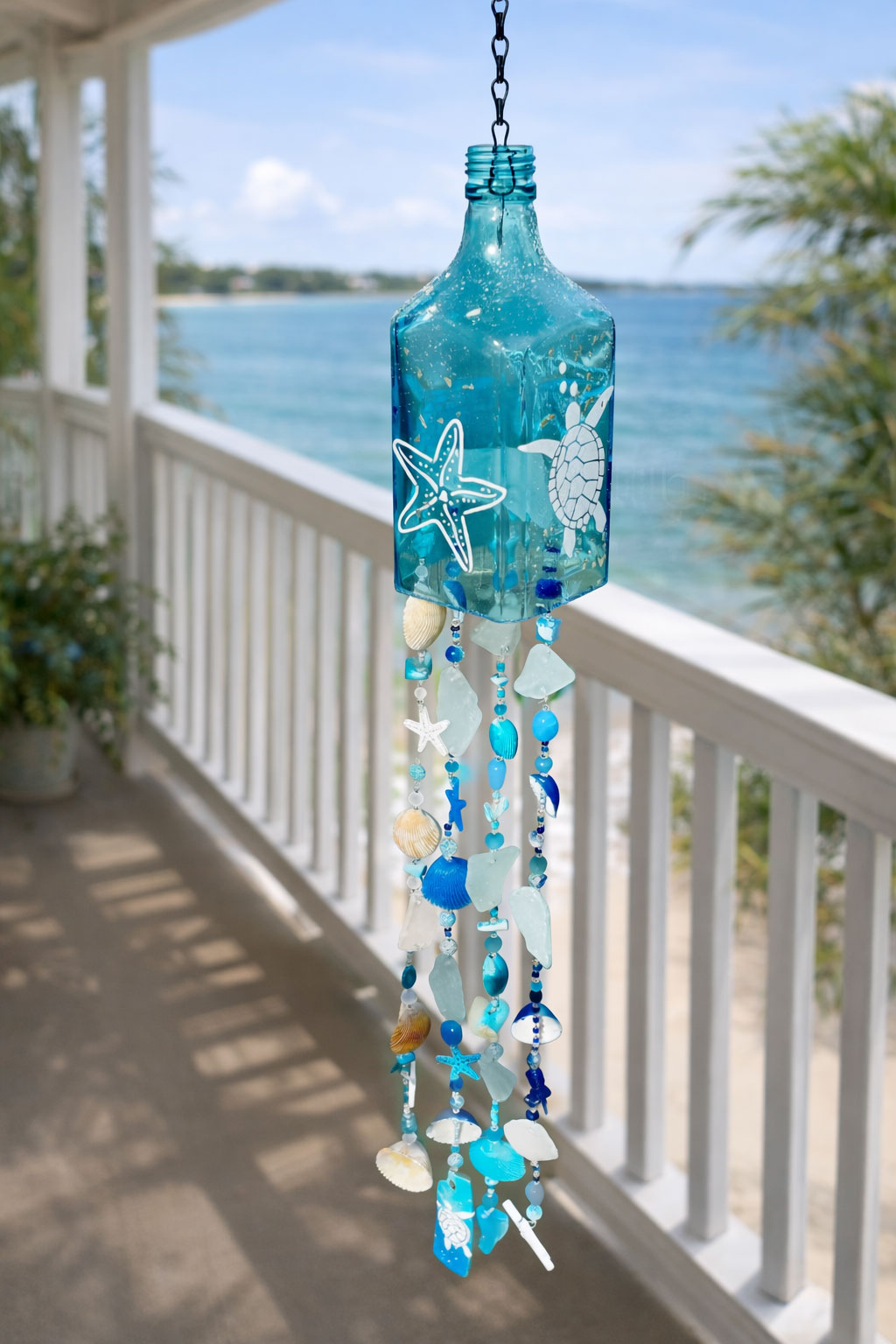 Bottle Wind Chimes, Starfish,  Seahorse or Turtle Sun Catcher
