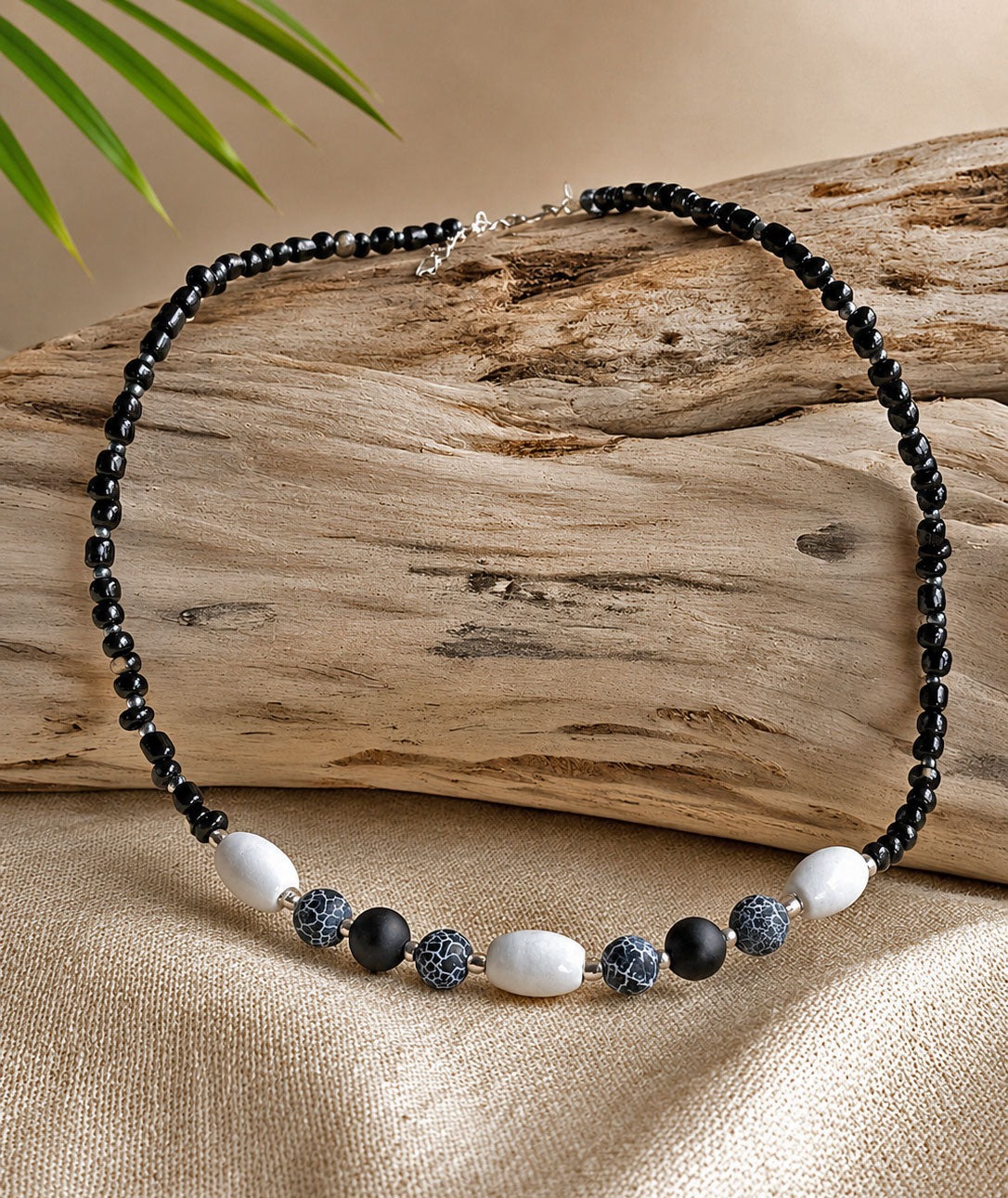 Crackle Agate Beaded Necklace – Handmade Coastal Beach Jewellery