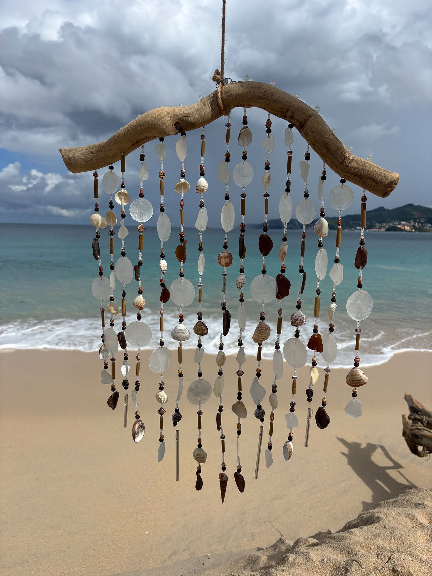 Bamboo Whisper Sea Glass & Shell Chime