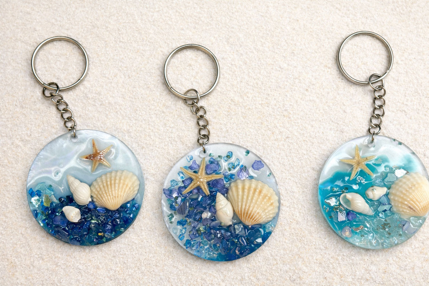 Beach Handbag Charms & Keyrings – Handmade Resin Beach Gifts