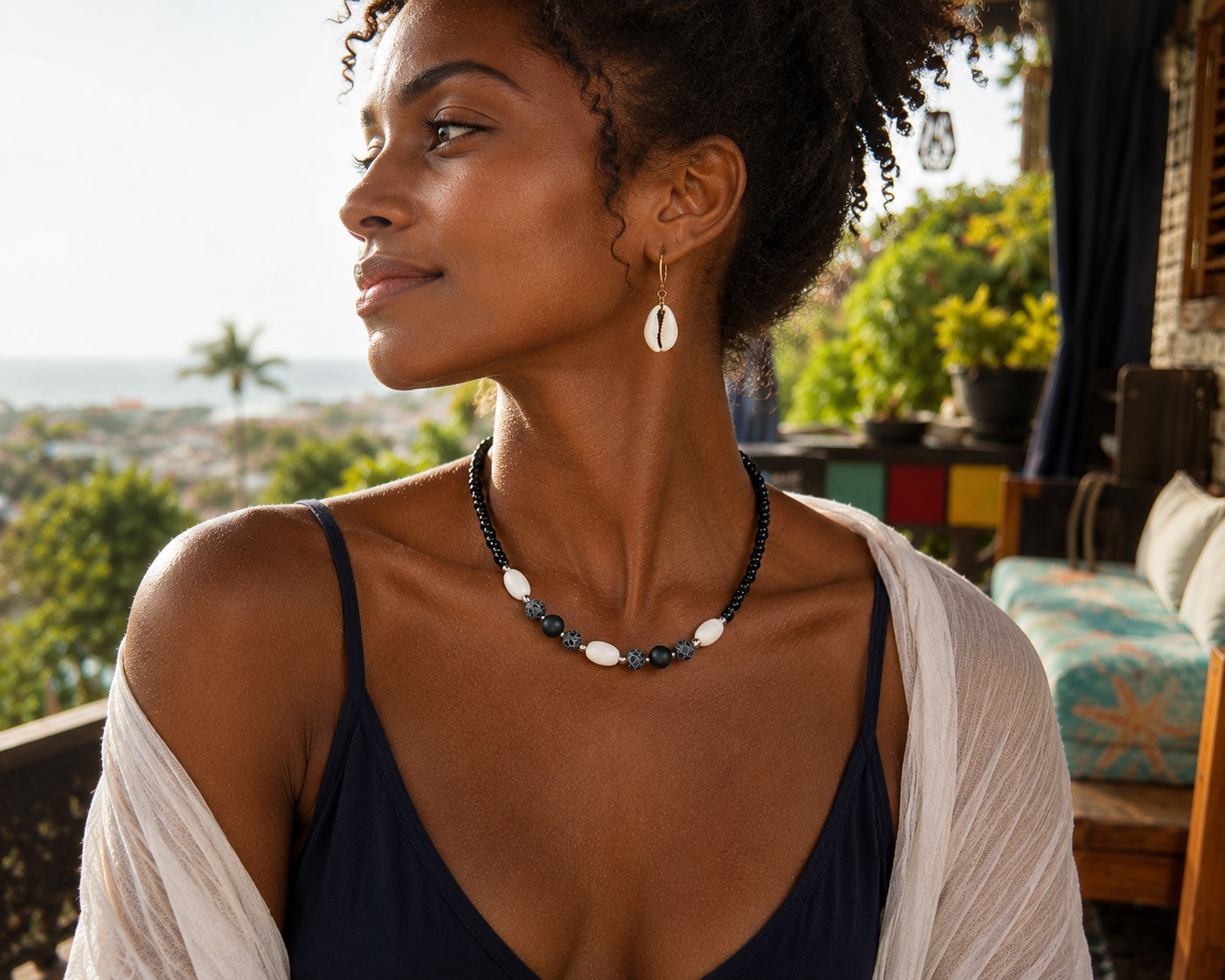 Crackle Agate Beaded Necklace – Handmade Coastal Beach Jewellery