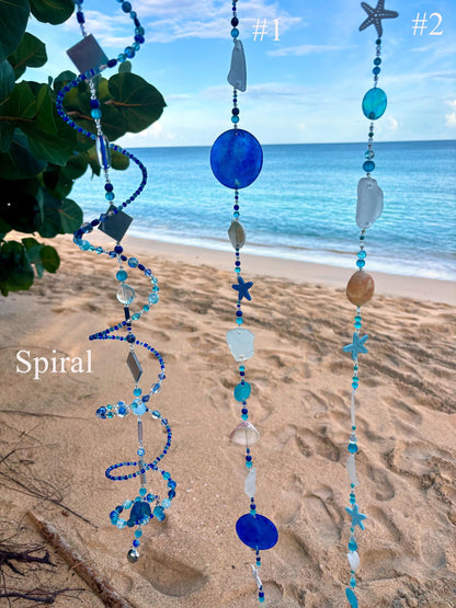 Sea glass Strings - Home, Garden Decor , Unique Gift from the Caribbean