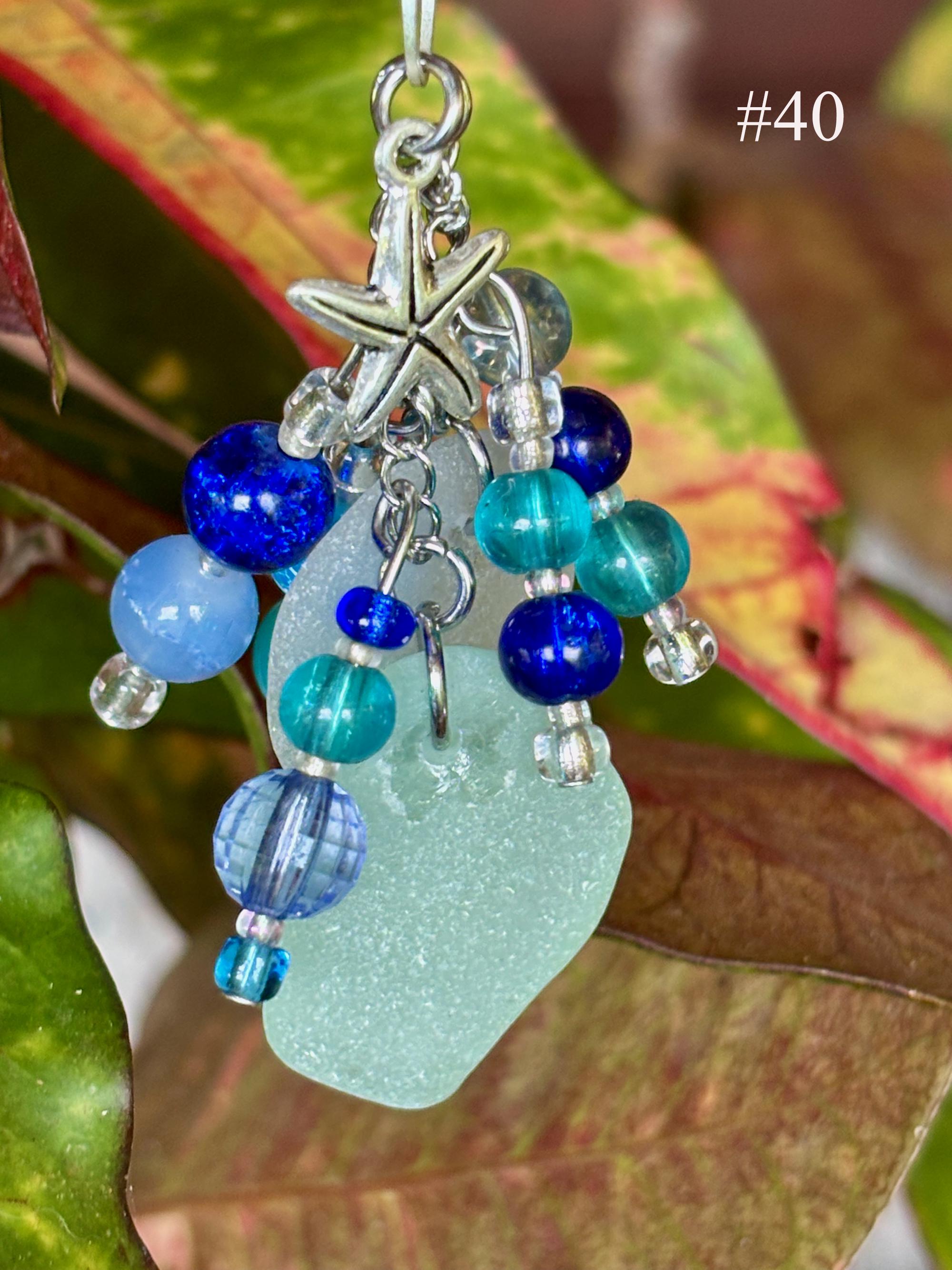 Sea Glass Key-Chain Lucky Charms- Beach lovers gift