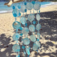 Capiz Shell wind chime with shells, glass beads on Driftwood.  Gift for Beach Lovers