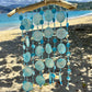Capiz Shell wind chime with shells, glass beads on Driftwood.  Gift for Beach Lovers