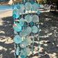 Capiz Shell wind chime with shells, glass beads on Driftwood.  Gift for Beach Lovers