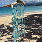 Capiz Shell wind chime with shells, glass beads on Driftwood.  Gift for Beach Lovers
