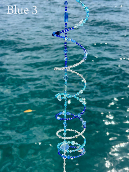 Spiral Beaded Wind Spinner & Sun Catcher - Garden or Patio Decor
