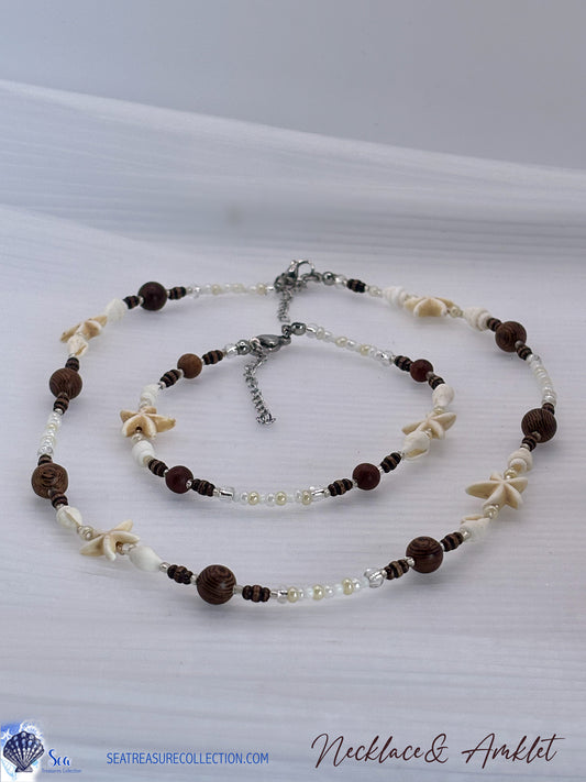 Starfish Delight Beachy Necklace and Anklet Set